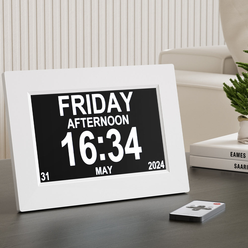 8" Digital Day Clock Calendar Alarm  FREE DELIVERY