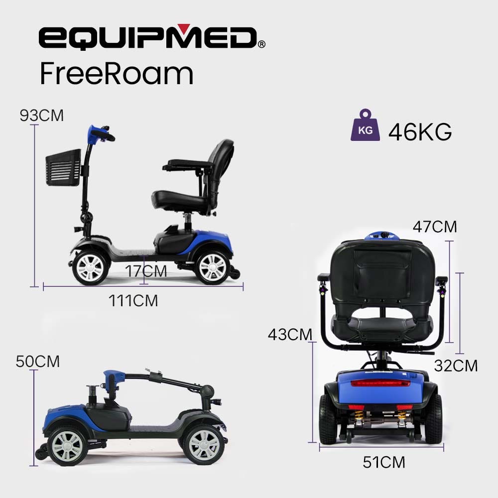Mobility Tree EQUIPMED Mobility Scooter Electric Motorised 4 Wheel Power Portable Fo ...