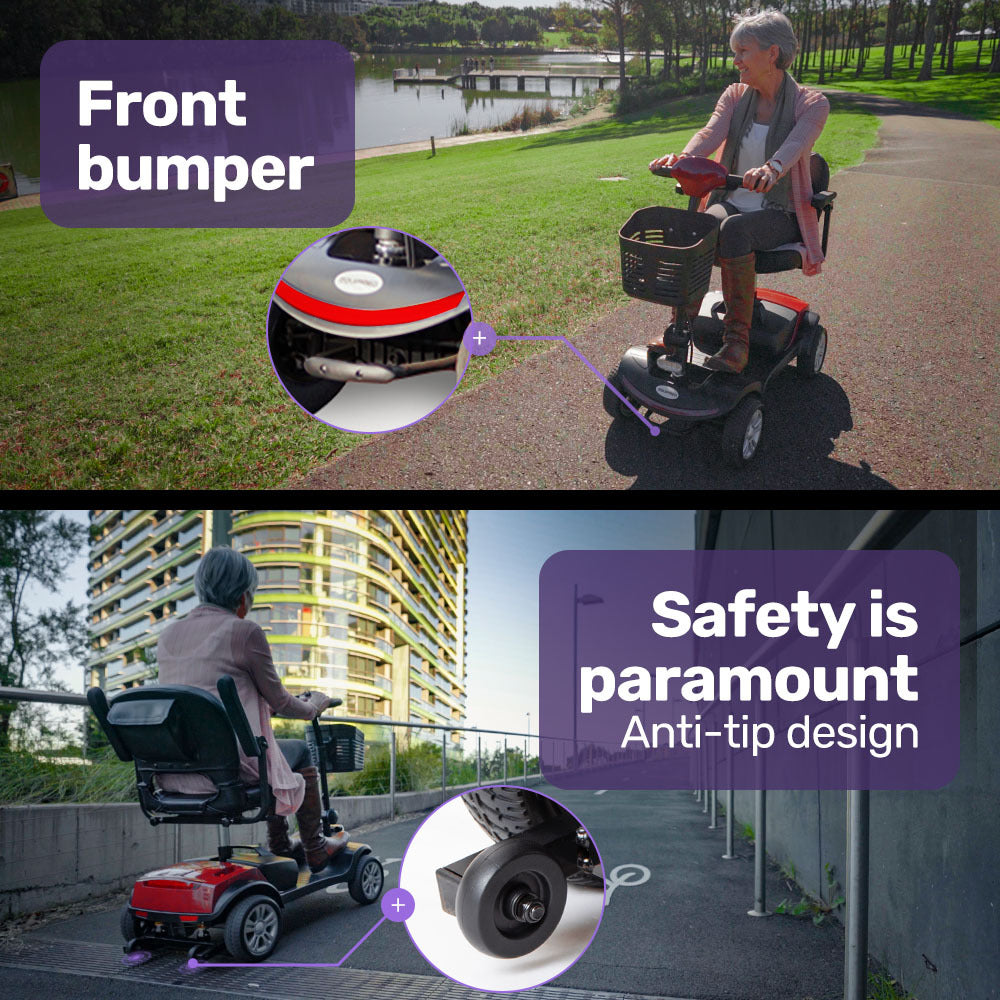 EQUIPMED Mobility Scooter Electric Motorised Power Portable 4 Wheel Folding