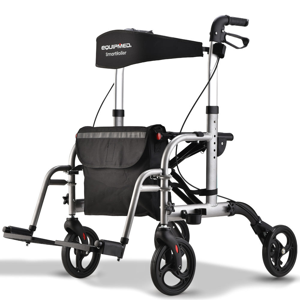 Reversable rollator with bag