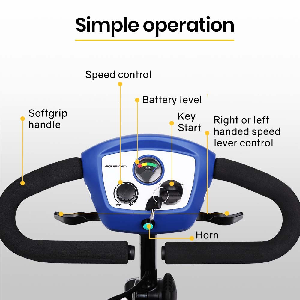 EQUIPMED Electric Mobility Scooter Portable Folding for Elderly Older ...