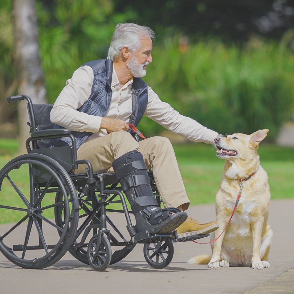 24 Inch Folding Wheelchair with Park Brakes, 136kg Capacity, 51cm Wide Seat, Black