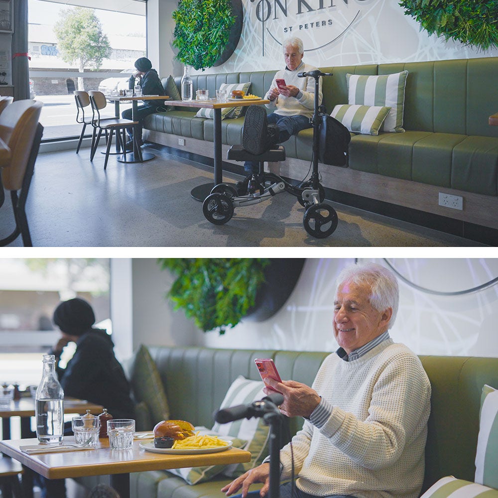 EQUIPMED Knee Scooter Walker, Disc Brake - Suspension Bag - Broken Leg Ankle Foot Mobility - Crutches Alternative -