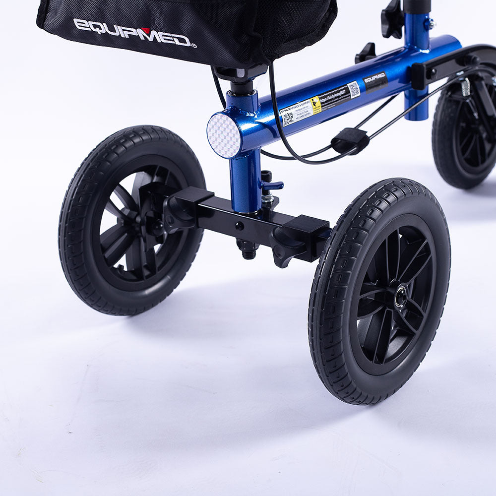 Knee Scooter, 10 inch Tyres Dual Brakes Bag - Crutches Alternative - Blue