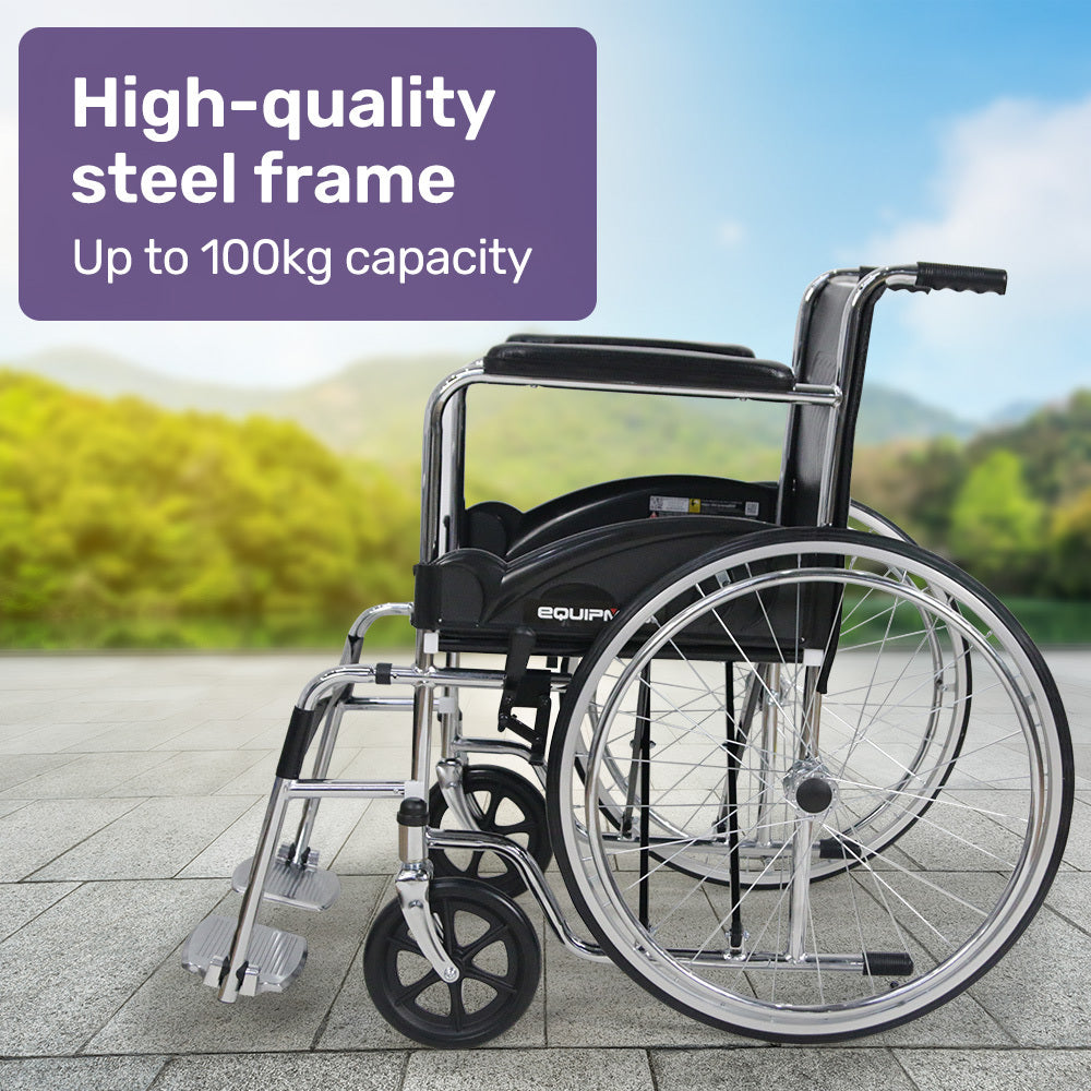 Mobility Tree Equipmed Folding Manual Wheelchair Self Propelled, 24