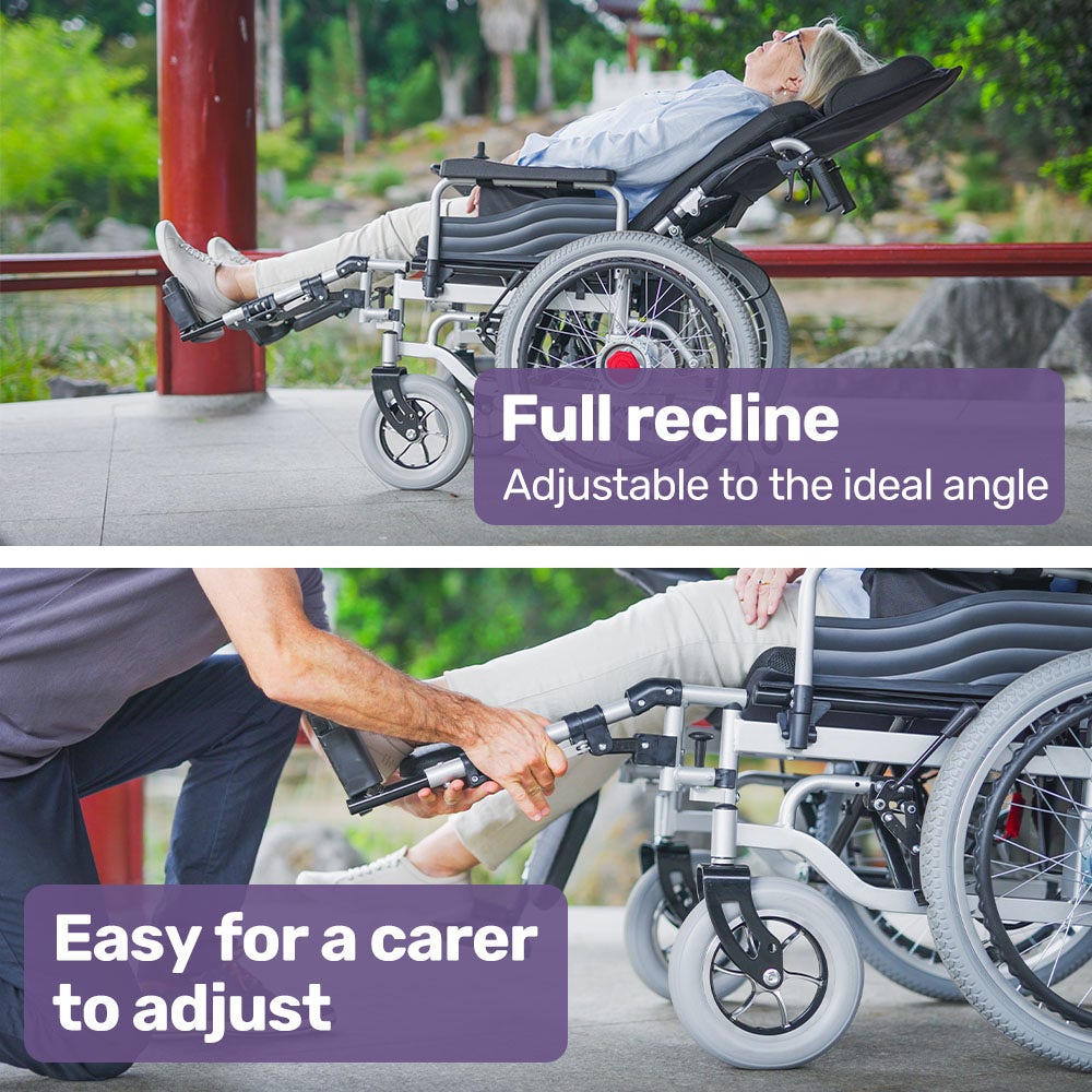 Power Electric Wheelchair, XL Wide Bariatric Chair Seat, Long Range, Airline Approved, Recline Adjustment, Lithium Battery, 22" Wheels, Headrest, Black