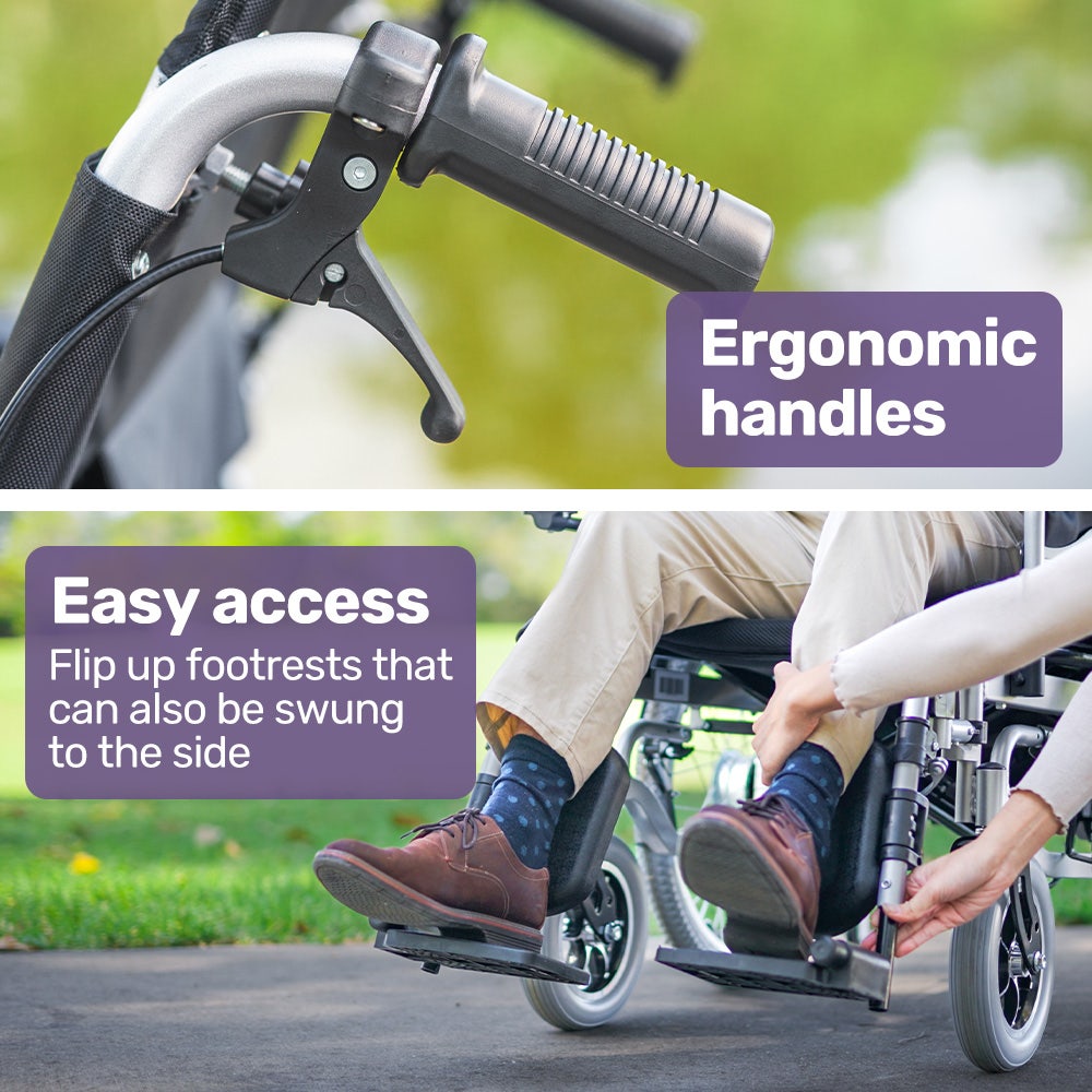 Power Electric Wheelchair, XL Wide Bariatric Chair Seat, Long Range, Airline Approved, Recline Adjustment, Lithium Battery, 22" Wheels, Headrest, Black