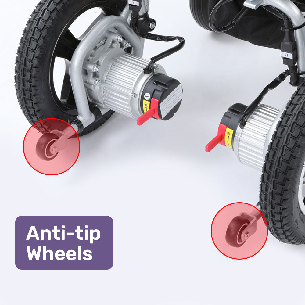 Ultra-Light Power Wheelchair, Tight Turning Electric Motorised Wheel Chair, Folding, ARTG Certified, Aluminium Frame, Lithium Battery, Brown