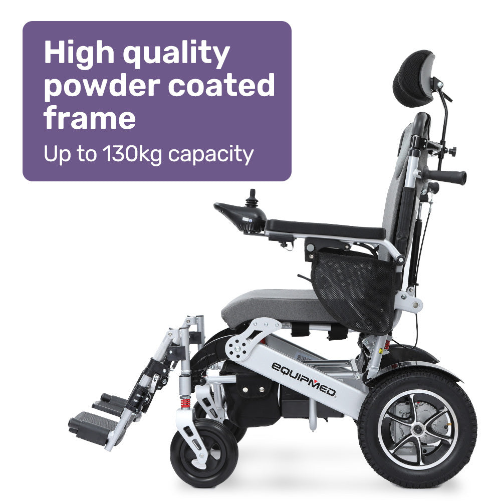 Power Electric Wheelchair, Folding, ARTG Certified, Recline Adjustment, Headrest, Aluminium Frame, Lithium Battery, Folding
