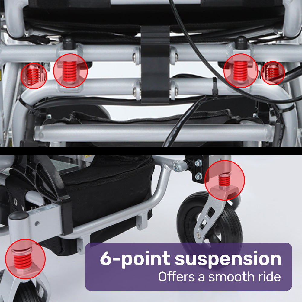 Power Electric Wheelchair, Folding, ARTG Certified, Recline Adjustment, Headrest, Aluminium Frame, Lithium Battery, Folding