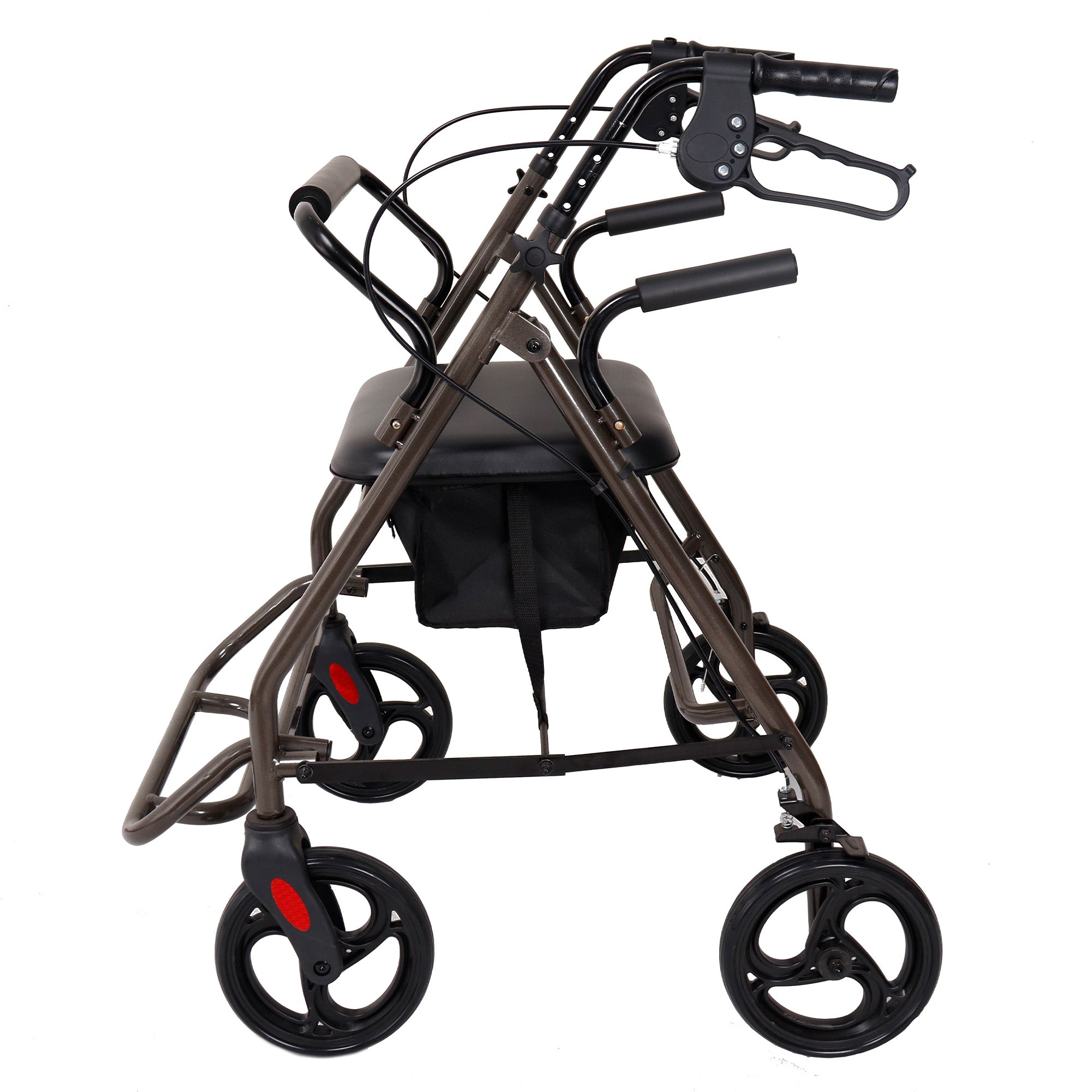 Orthonica Foldable Steel Frame Rollator Walker Lightweight Mobility Aid in Grey