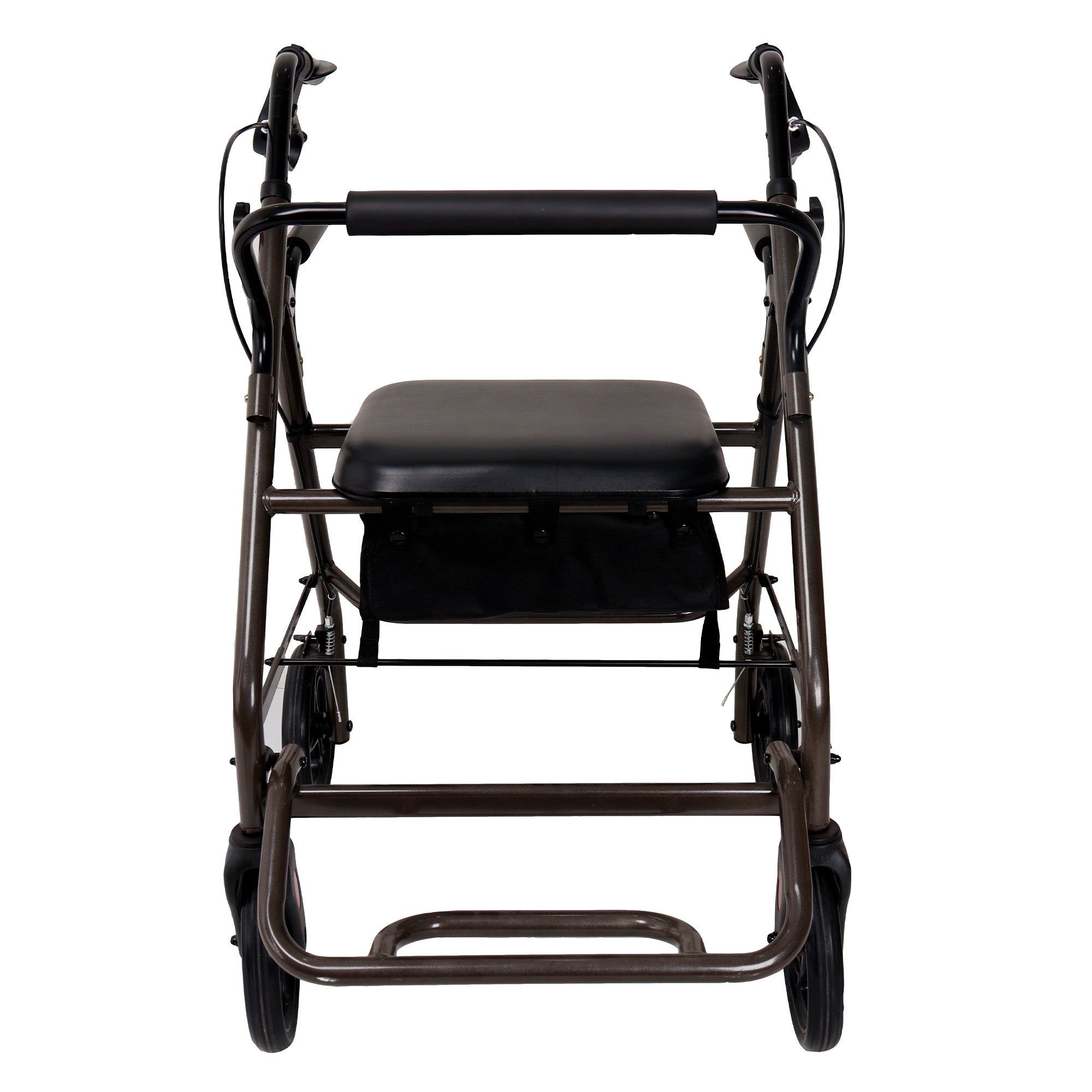 Orthonica Foldable Steel Frame Rollator Walker Lightweight Mobility Aid in Grey