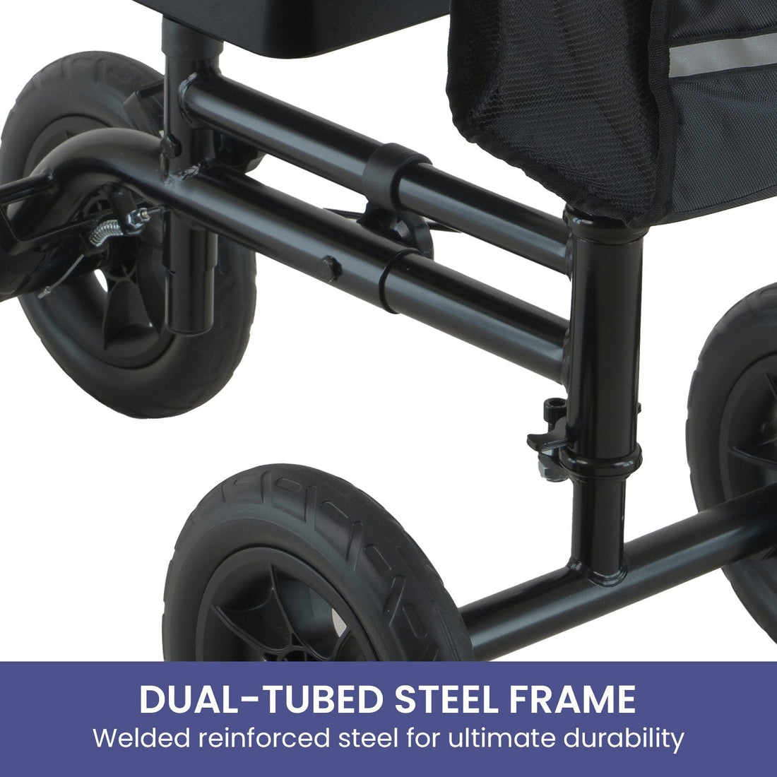 Orthonica Mobility Steel Knee Scooter Walker Steerable Ergonomic Foldable Scooter 10-inch Wheels Height Adjustable Steel Frame 136kg Weight Capacity