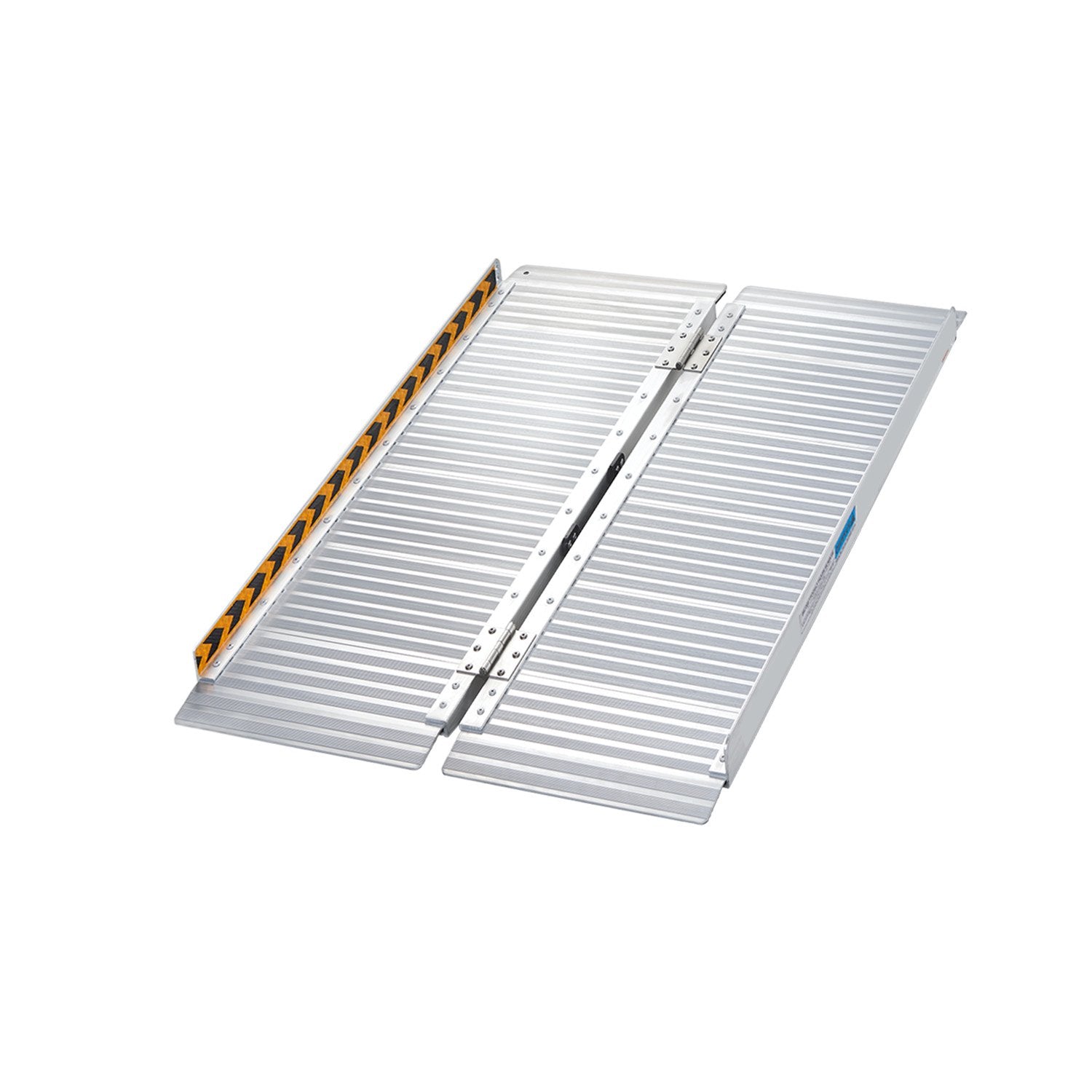 Bi-Fold metal ramp
Durable aluminium construction
Easy folding design with lock pin and carry handle
Non-slip surface
Safety side rails
Open Dimensions: 92 x 72 x 5cm
Folded Dimensions: 92 x 36 x 5cm
Rated loading capacity: 275kg