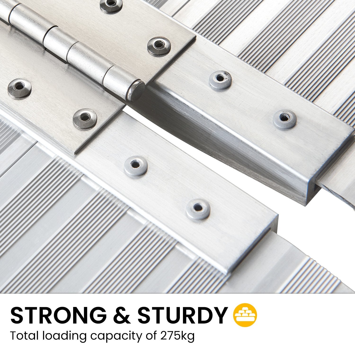 Kartrite 6ft Aluminium Foldable Wheelchair Ramp Non-Slip R02 Silver