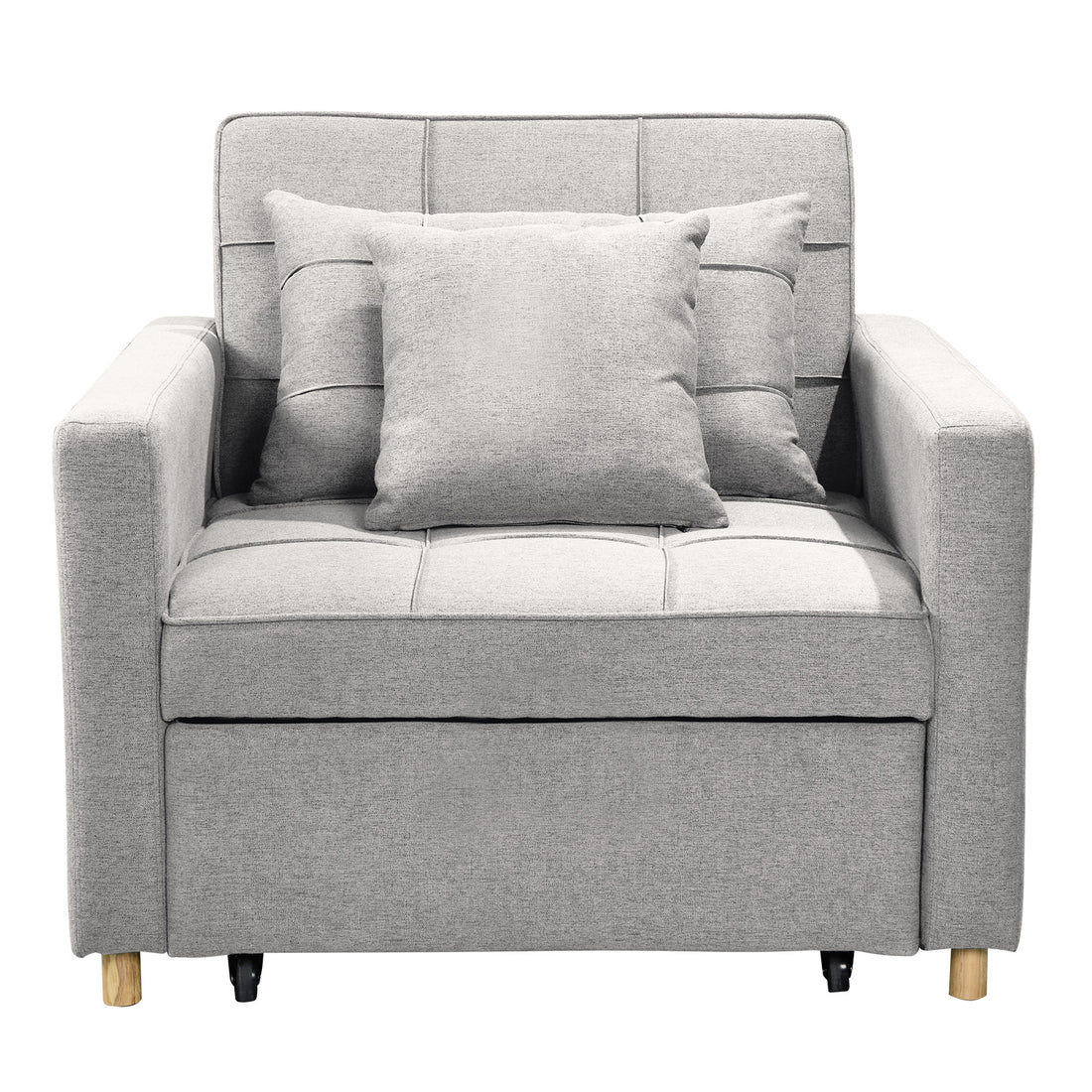 Sarantino Suri 3-in-1 Convertible Sofa Chair Bed Lounger - Light Grey