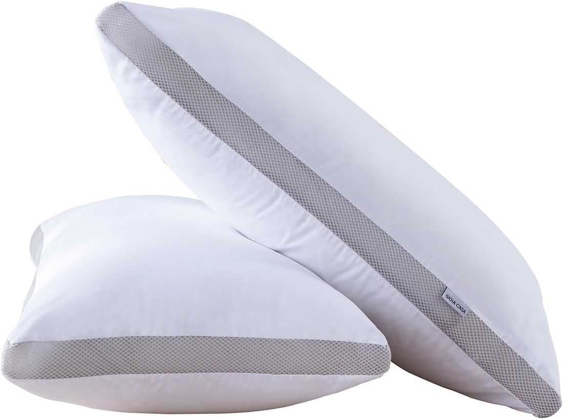 Bamboo Cooling Pillows Twin Pack - Luxury Plush Down - Ultra Soft, Comfy & Breathable