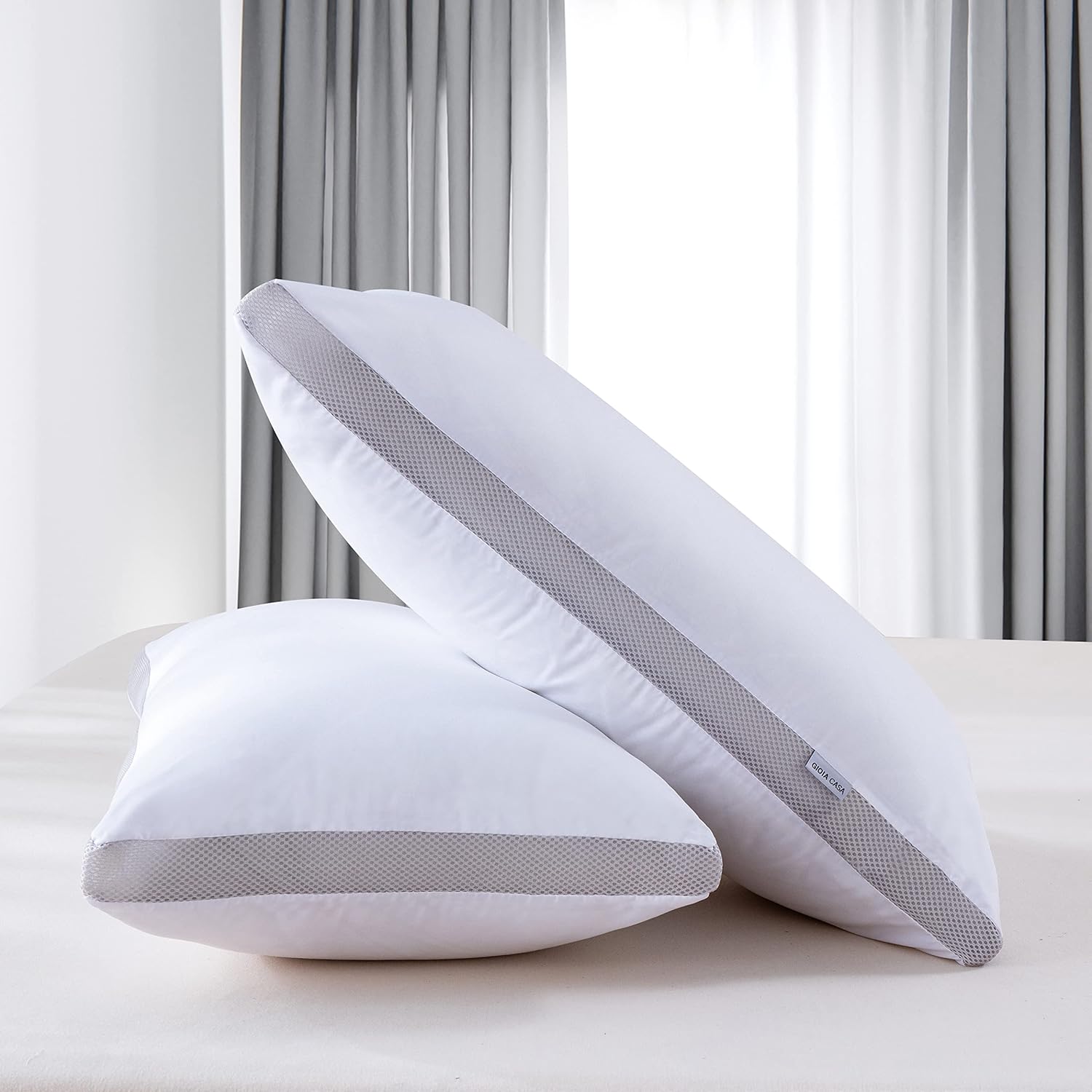 Bamboo Cooling Pillows Twin Pack - Luxury Plush Down - Ultra Soft, Comfy & Breathable