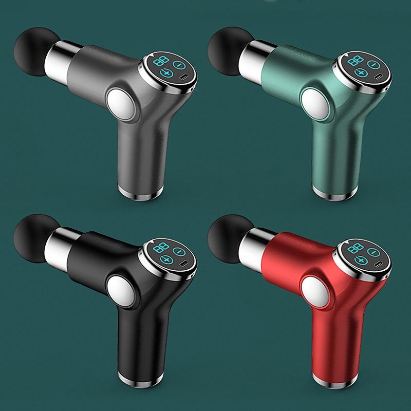Compact muscle massage gun in silver, black red or gray. Relaxation therapy device, lightweight 0.7kg. Aussie Stock - fast shipping nationwide!