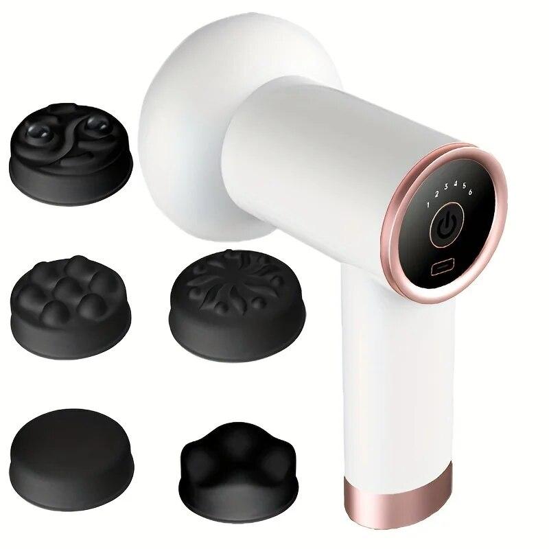 5-Head Handheld Massage Gun For Fat Pushing - White