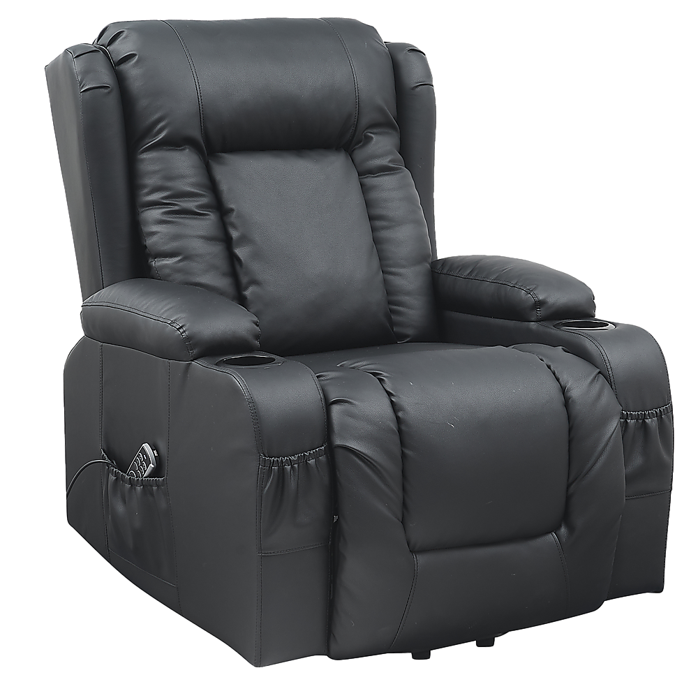 Heated recliner plush leather 