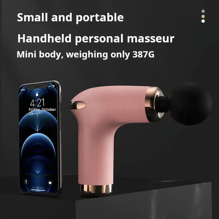 Handheld personal 
Mobil Phone Size Approx.
Pink Massage Gun - 6-Speed Deep Tissue Massager with 4 Professional Massage Heads
