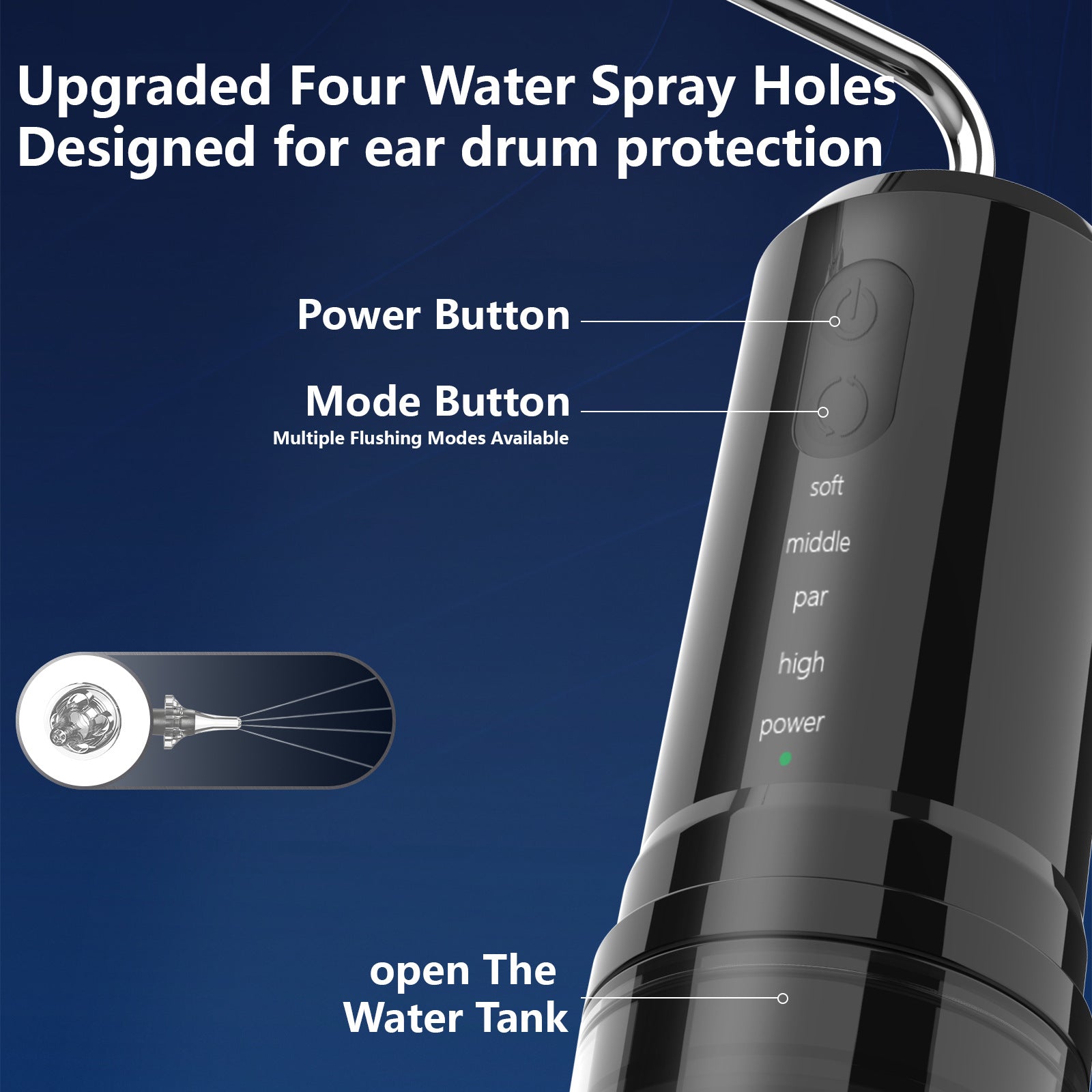 Electric Ear Wax Removal Kit & Nasal Irrigator - 4 Modes, IPX7 Waterproof(white)